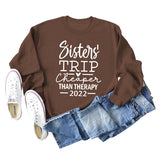 Sisters TRIP Cheaper Letter Loose Long Sleeve Sweater