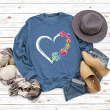 Autumn and Winter Ladies Tops Heart Dog footprint Print Sweatshirt