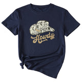 Howdy Funny Graphic Short Sleeve Crew Neck Top T-shirt
