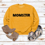 MOMSTER Printed Loose Round Neck Tops Long Sleeve Round Neck Sweatshirt