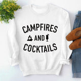 Autumn and winter new women's campfires and cocktails letter printed sweater