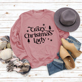 Round Neck Letter Tops Long Sleeve Crazy Christmas Women's Sweatshirt