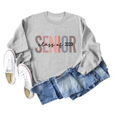 Spot Senior Class of 2023 Letter Loose Casual Long-sleeved Sweater Women