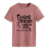 T-shirt à manches courtes et col rond pour femme, lettre de classe Senior Mom Class, mode dames