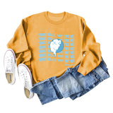THOU SHALL NOT Letters, Round Neck, Loose Long Sleeves, Large Size Sweatshirt Woman