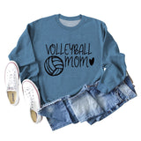 VOLLEYBALL MOM Volleyball Letter Love Round Neck Autumn Winter Long Sleeve Loose Bodysuit