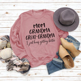 Langarm T-shirt MAMA OMA GROßE BUCHSTABEN AW OVERSIZE PULLOVER
