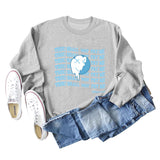 THOU SHALL NOT Letters, Round Neck, Loose Long Sleeves, Large Size Sweatshirt Woman