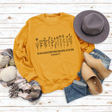 He Has Made Letter Plant Flower Loose Autumn and Winter Long Sleeve Casual Sweater Women