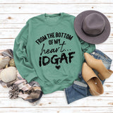 From The Bottom Letters Round Neck Women's Tops Long-sleeved Printed Loose Sweatshirt