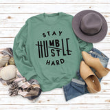 STAY HUMBST LE HARD Letters Loose Long-sleeved Large Size Sweater Women