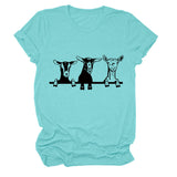 T-shirt ample à manches courtes et col rond pour femme