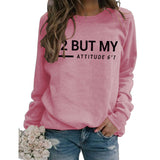 Round Neck Tops Long Sleeve Print Letters Loose Sweatshirt