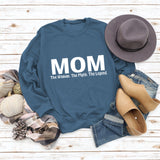 Mom The Woman The Myth Spot Letter Loose Long Sleeve Plus Size Sweater