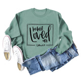 He First Loved Us Base Lettering Long Sleeved Large Sweater Women