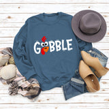 GOBBLE Alphabet Print Large Long Sleeve Women's Sweatshirt