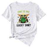 This is my lucky shirt Funny pattern Crew neck Short sleeve female