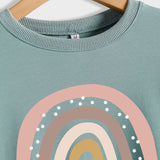 Be Kind Rainbow Print Round Neck Long Sleeve Women's Large Sweater