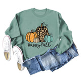 HAPPY FALL Fashion Letter Pumpkin Halloween Autumn and Winter Long Sleeve Oversized Sweater Girl