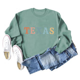 TEXAS Letter Printing Fashionable Autumn Winter Round Neck Long Sleeve Loose Oversize Sweater