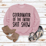 COORDINATOR OF Simple Round Neck Shirt Long Sleeve Printing Loose Sweater