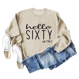 Hello Sixty Fashion Round Neck Loose Large Long Sleeve Letter Sweater