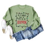IN A WORLD FULL CREWNECK LETTERING LOOSE BOTTOMED LONG-SLEEVED SWEATSHIRT WOMAN