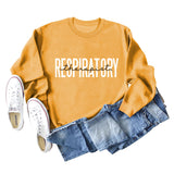 Respiratory Thermopist Letter Round Neck Long Sleeve Sweater