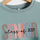 Spot Senior Class of 2023 Letter Loose Casual Long-sleeved Sweater Women