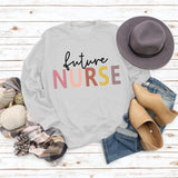 Women's Tops Future Nurse Letter Print Casual Sweatshirt