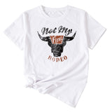 Not My Rodeo Vintage Fun Pattern T-shirt à manches courtes et col rond pour femme