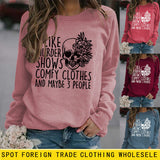 I LIKE MURDER SHOWS Round Neck Tops Printed Loose Sweatshirt