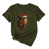 Squirrel Print Woman Casual Crewneck Short Sleeves