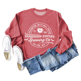 PREMIUM WITCHES LETTER PRINT AW/WINTER BASE LONG SLEEVE WOMEN'S SWEATSHIRT