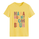 MAMA MOMMY MOM Lettre Mode Col Rond Lâche Manches Courtes T-Shirt