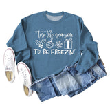 Tis The Season TO BE Letters Printed Long-sleeved Sweater Women