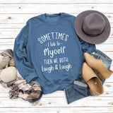 Round Neck Letter Patchwork Tops Long Sleeve SOME TIMES Print Loose Sweatshirt