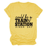 Summer Court Be a Train Crew Neck Letter Short Sleeve Women's T-Shirt
