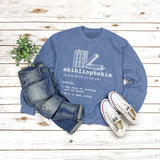 Round Neck Tops Long Sleeve Abibliophobia Loose Print Sweatshirt