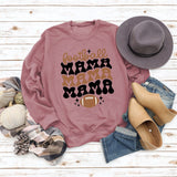 FOOTBALL MAMA Football Letter Printing Fashion Printing New Long Sleeve Sweater