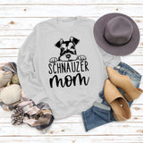 SCHNAUZER MOM Round Neck Letter Women's Sweatshirt Print Loose Long Sleeve