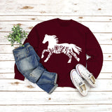 Round Neck Shirt Long Sleeve Printing Sweater