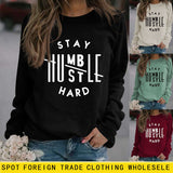 STAY HUMBST LE HARD Letters Loose Long-sleeved Large Size Sweater Women