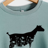 Plant Flower Sheep Print New Autumn and Winter Women's Long Sleeve Loose Large Sweater