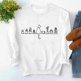 Round Neck Tops Long Sleeve Print Loose Sweatshirt