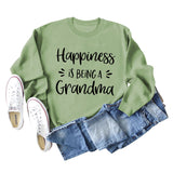 Happiness Is Being Women's Round Neck Long Sleeve Shirt Large Size Sweater