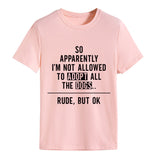 Donc apparemment je suis mode col rond lettre ample manches courtes t-shirt femme
