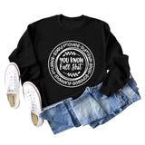 You Know Fall Shit Crew Neck Letter Loose Long Sleeve Plus Size Sweater