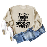 THICK THIGHS AND Loose Bottomed Long Sleeve Letter Sweater Women
