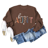 Spot For Aunt Dog Print Letter Leopard Women's Long Sleeve Loose Bodysuit Women